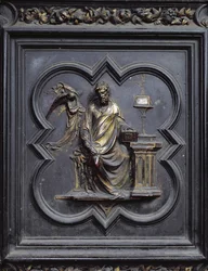 San Mateo el Evangelista, panel B de las Puertas Norte del Baptisterio de San Giovanni, 1403-24